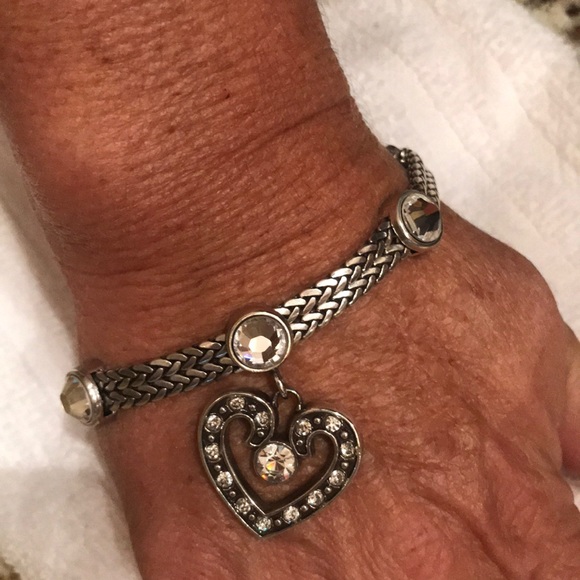 Brighton Jewelry - Brighton sliver and rhinestone heart bracelet Brighton Jewelry - Brighton sliver and rhinestone heart bracelet
